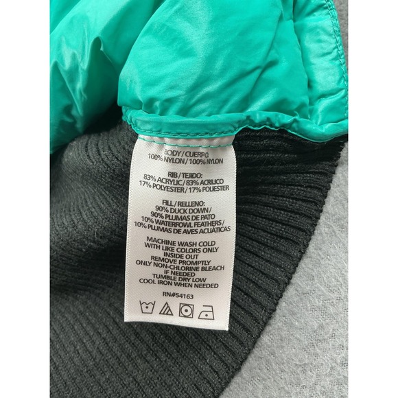 Calvin Klein Vest Womens Medium Teal Green Down Puffer Rib Knit MP3 Pocket - Picture 5 of 10